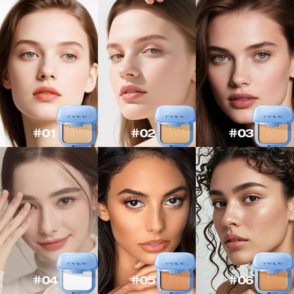 TVLV Waterproof Concealer Powder Foundation | Long-Lasting Full Coverage Face Powder