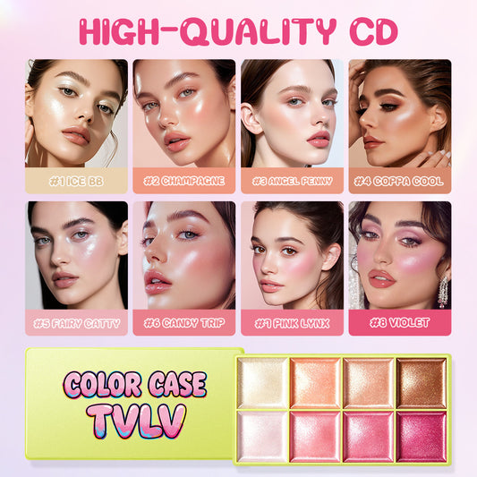 TVLV Color Case Highlighter Palette - 8 Shades