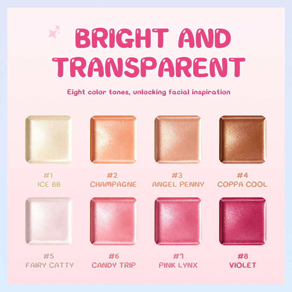 TVLV Color Case Highlighter Palette | 8-Shade Glow & Highlight Kit