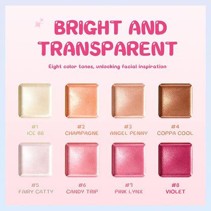 TVLV Color Case Highlighter Palette | 8-Shade Glow & Highlight Kit
