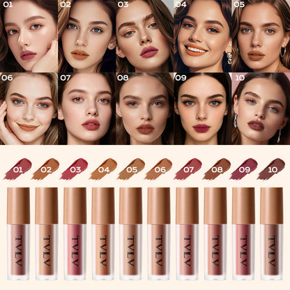 TVLV Blurring Soft-Matte Lip Glaze | Long-Lasting Velvet Lip Color