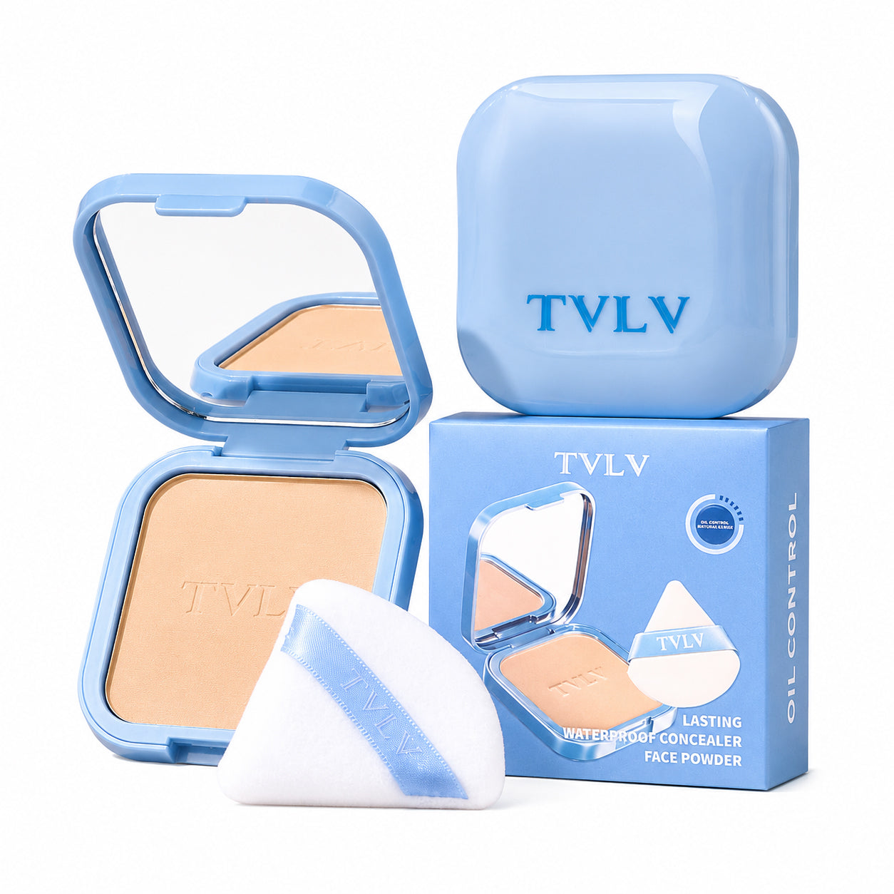 TVLV Waterproof Concealer Powder Foundation | Long-Lasting Full Coverage Face Powder