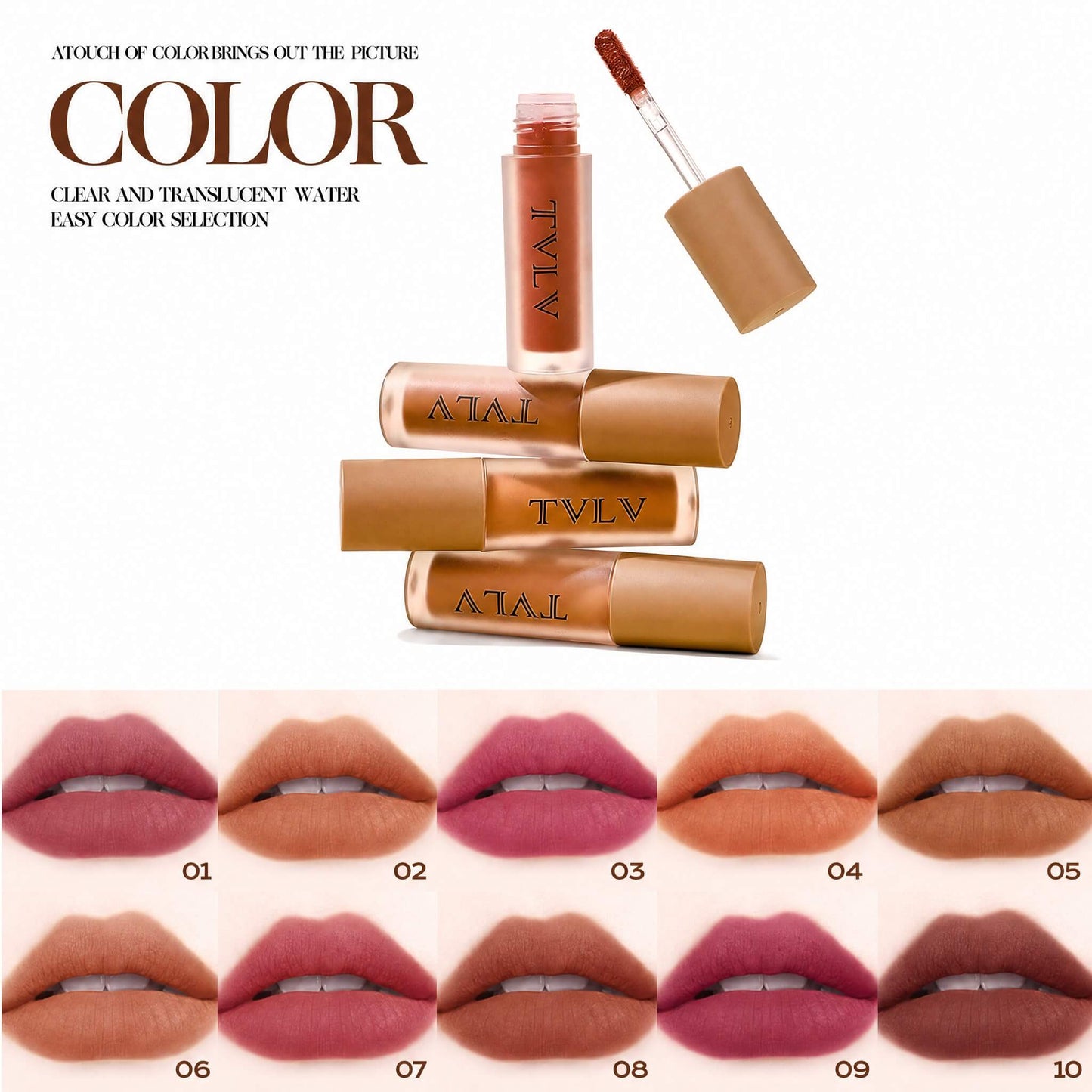 TVLV Blurring Soft-Matte Lip Glaze | Long-Lasting Velvet Lip Color