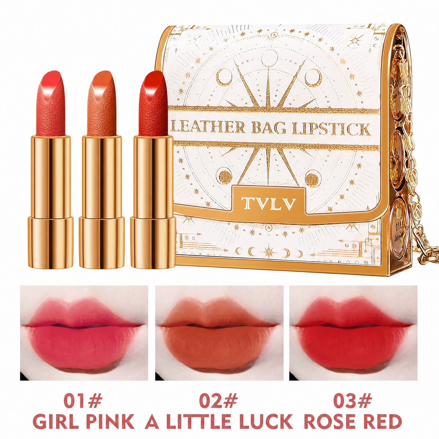 TVLV Leather Bag 3-in-1 Matte Lipstick