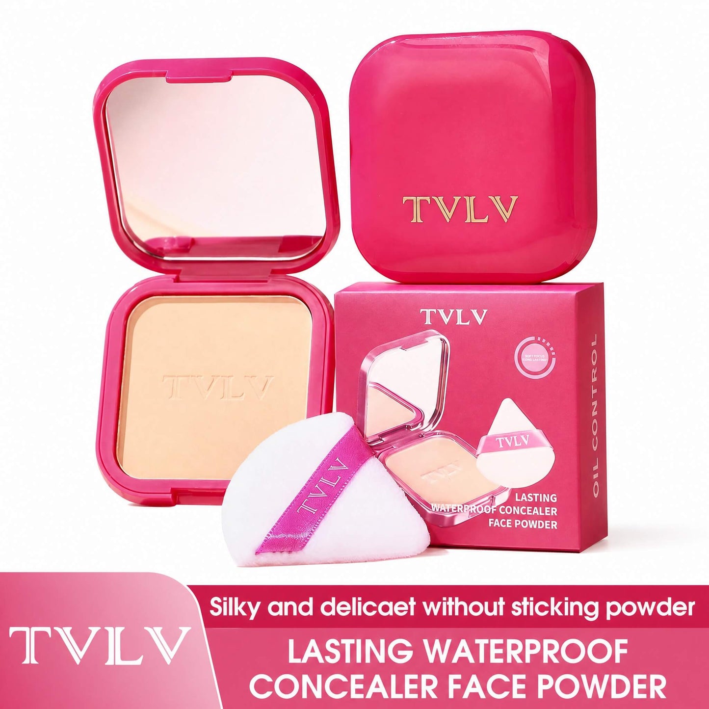 TVLV Lasting Matte Pressed Powder | Long-Lasting Oil Control Face Powder